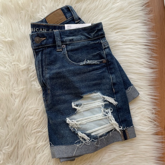 American Eagle Stretch Destructive Mom Shorts High Waist 6/28 NWT - Picture 5 of 7